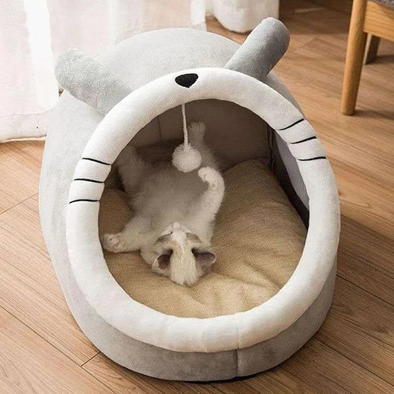 Ninho Conforto™ Cama Caverna para Gatos e Cães Pequenos | Dobrável, Lavável e Ultra Confortável