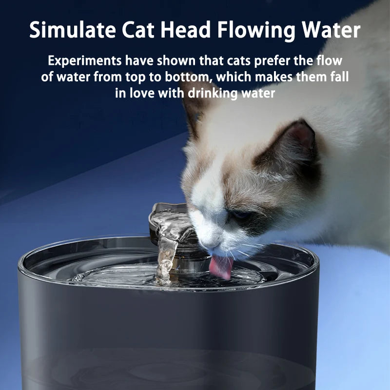 Fonte Automática de Água para Gatos e Cães com Recirculação e Filtro USB
