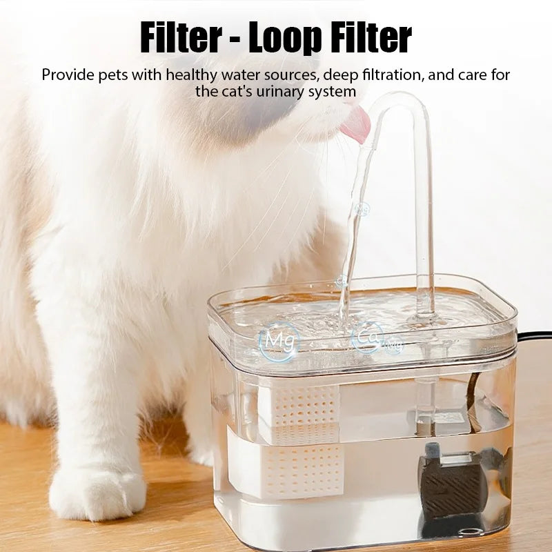 Fonte Automática Ultra Silenciosa para Gatos com Filtro USB