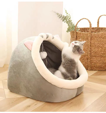 Ninho Conforto™ Cama Caverna para Gatos e Cães Pequenos | Dobrável, Lavável e Ultra Confortável