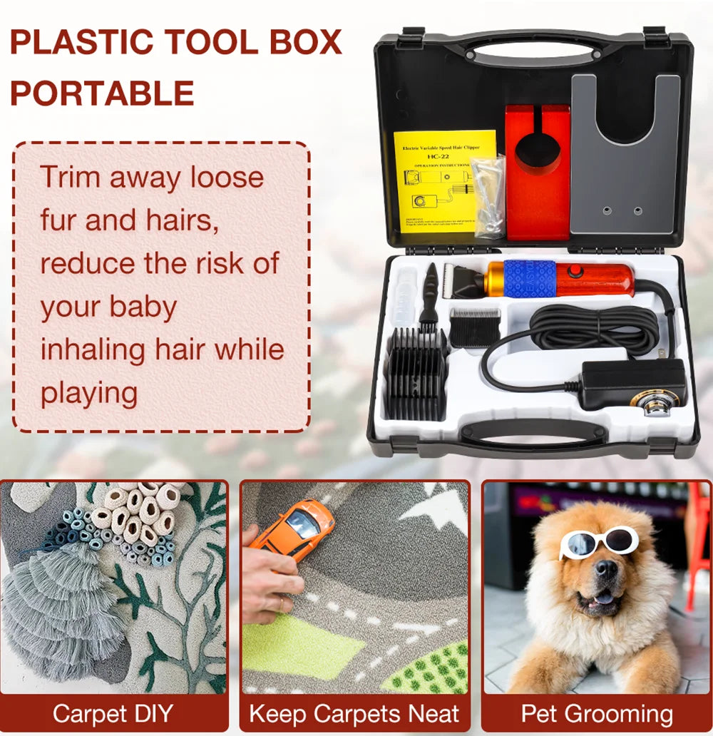 TrimPro™ Máquina de Tosquia Elétrica 200W para Cães e Gatos | Corte Preciso e Baixo Ruído
