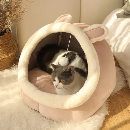 Ninho Conforto™ Cama Caverna para Gatos e Cães Pequenos | Dobrável, Lavável e Ultra Confortável