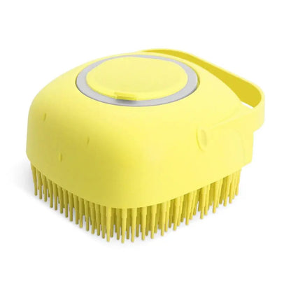 Escova de Banho para Cães e Gatos com Dispensador de Champô 80ml | Silicone Macio para Limpeza e Massagem
