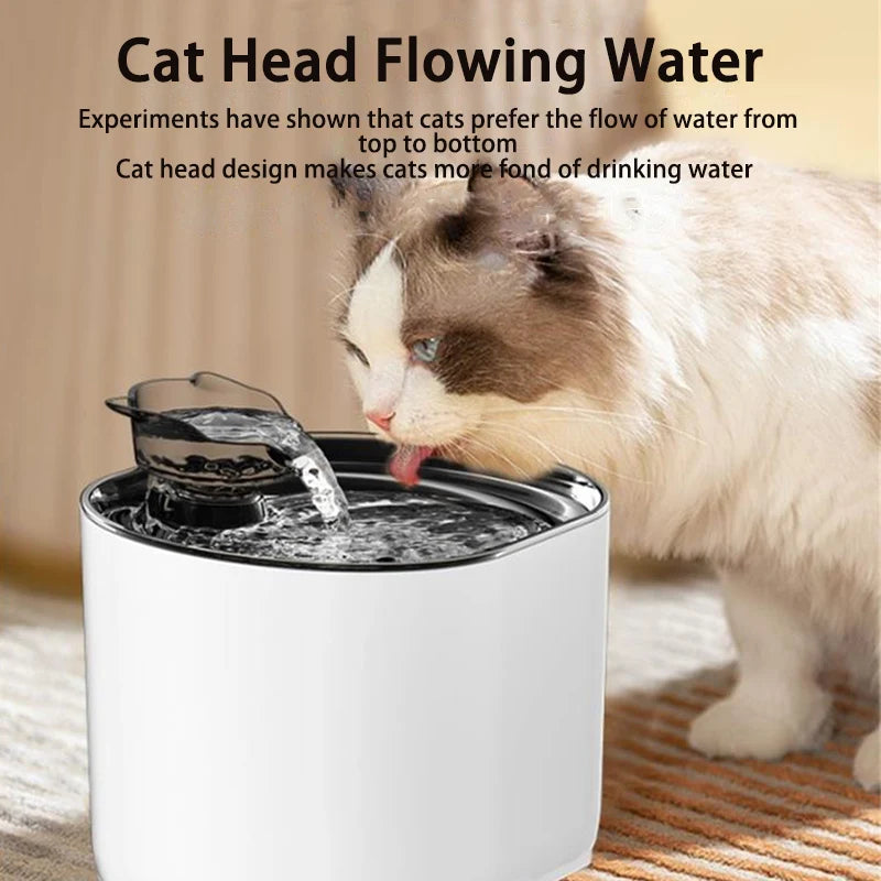 Fonte Automática de Água para Gatos e Cães com Recirculação e Filtro USB