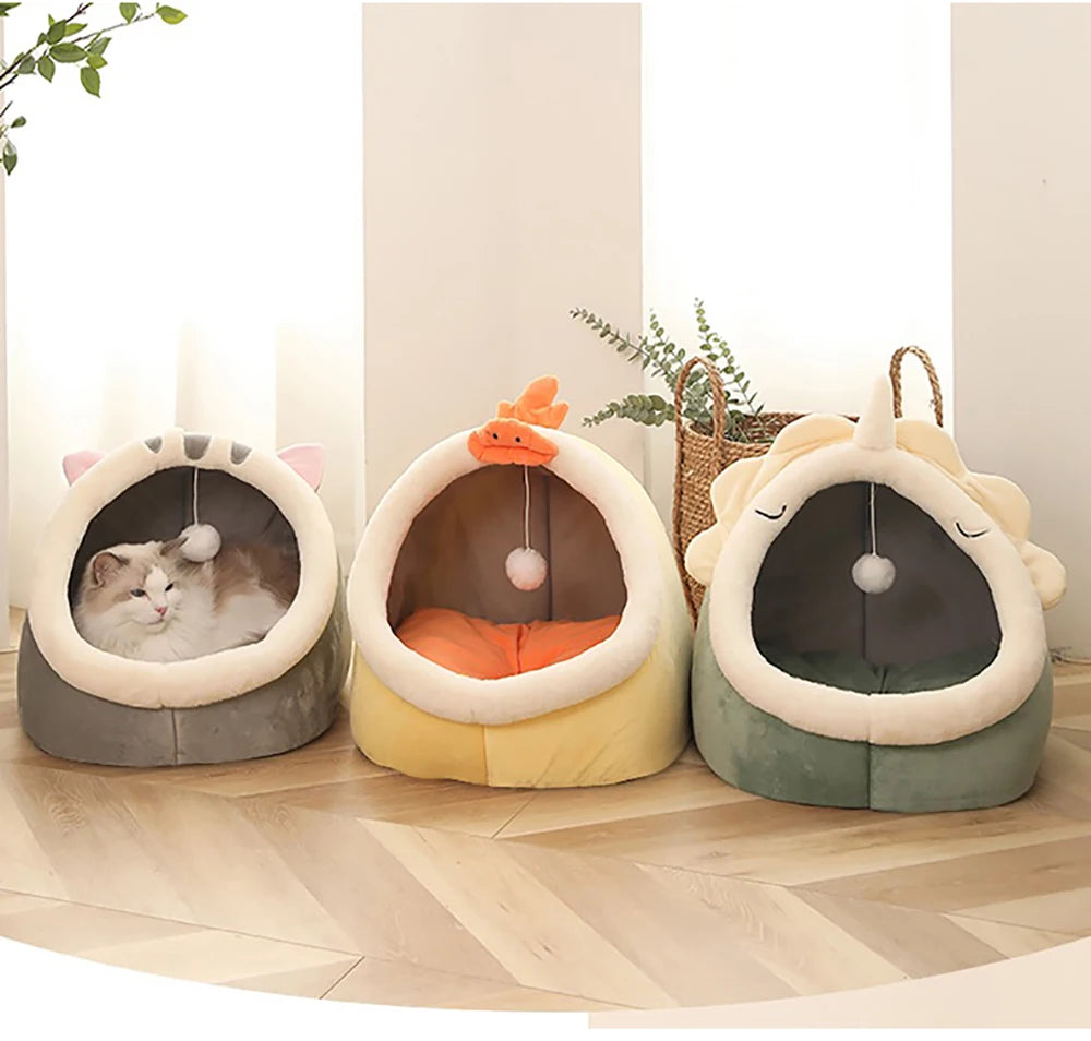 Ninho Conforto™ Cama Caverna para Gatos e Cães Pequenos | Dobrável, Lavável e Ultra Confortável