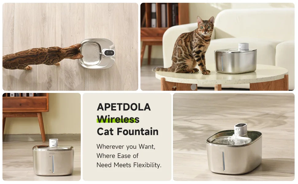 Fonte Automática Inteligente APETDOLA 4L com Sensor Sem Fios para Gatos e Cães