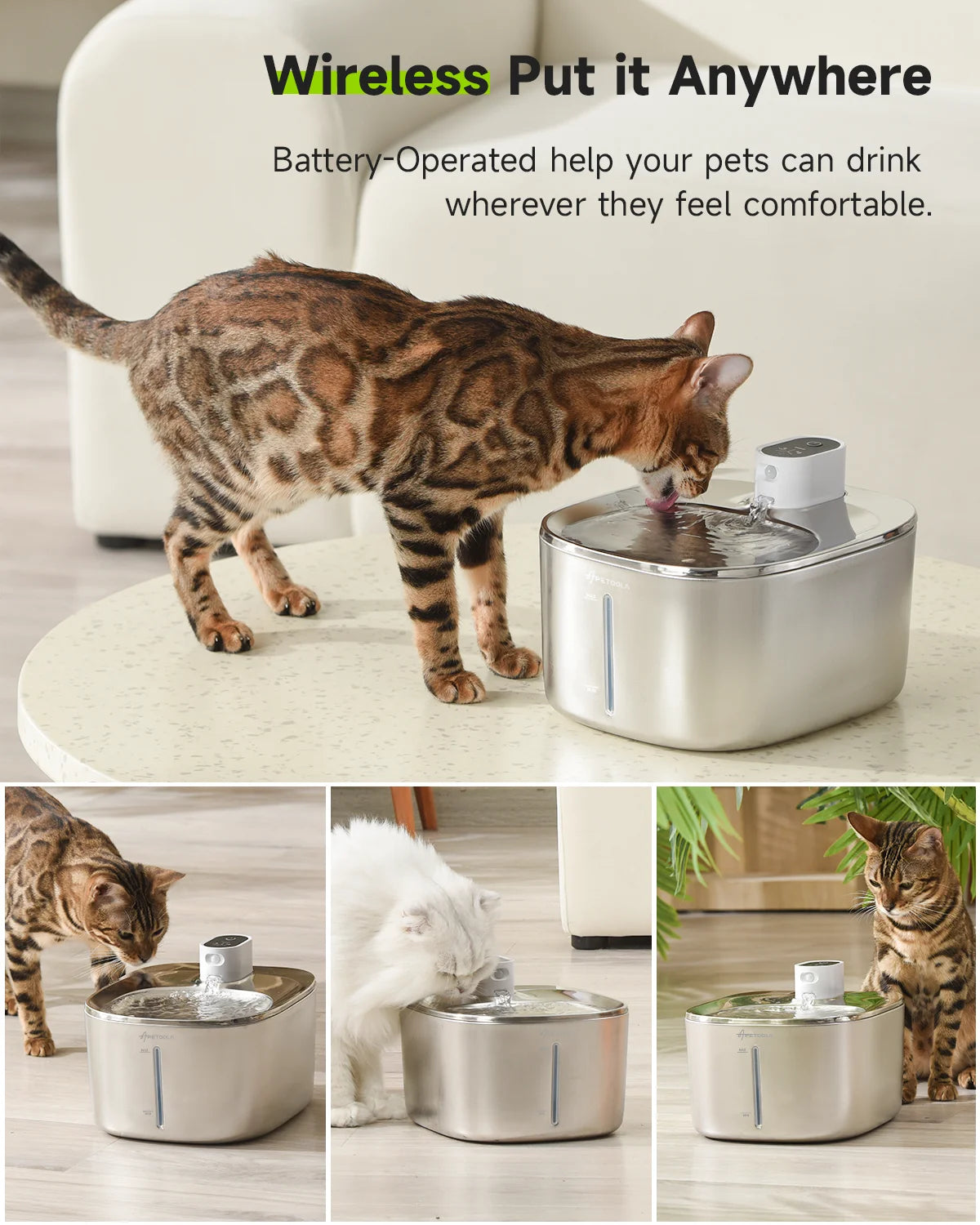 Fonte Automática Inteligente APETDOLA 4L com Sensor Sem Fios para Gatos e Cães