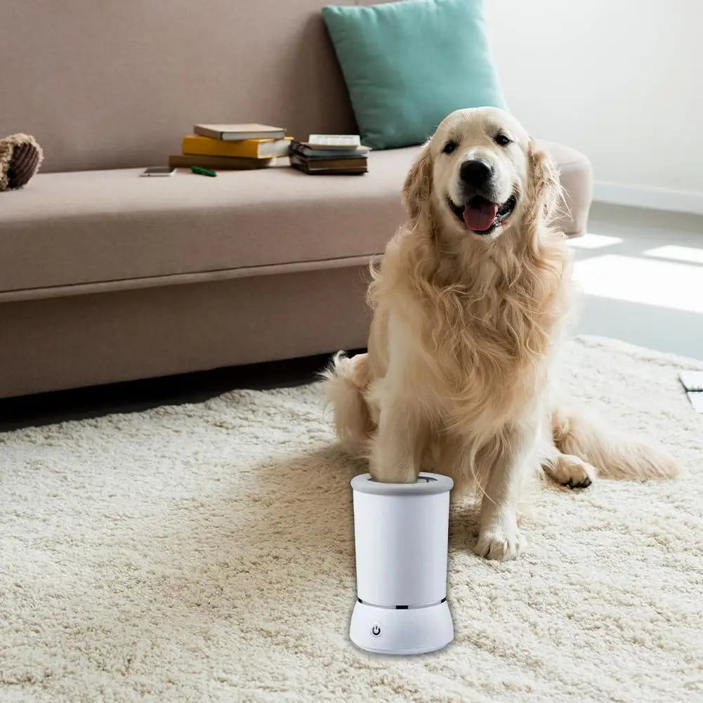 Nunca Mais Tenha Pegadas de Lama em Casa – Lavador Automático de Patas para Pets!