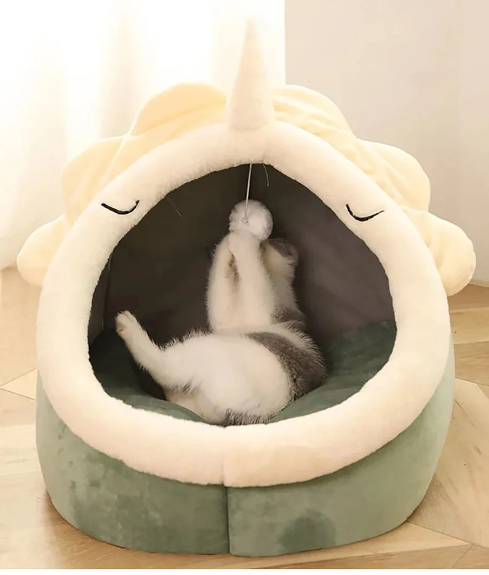 Ninho Conforto™ Cama Caverna para Gatos e Cães Pequenos | Dobrável, Lavável e Ultra Confortável