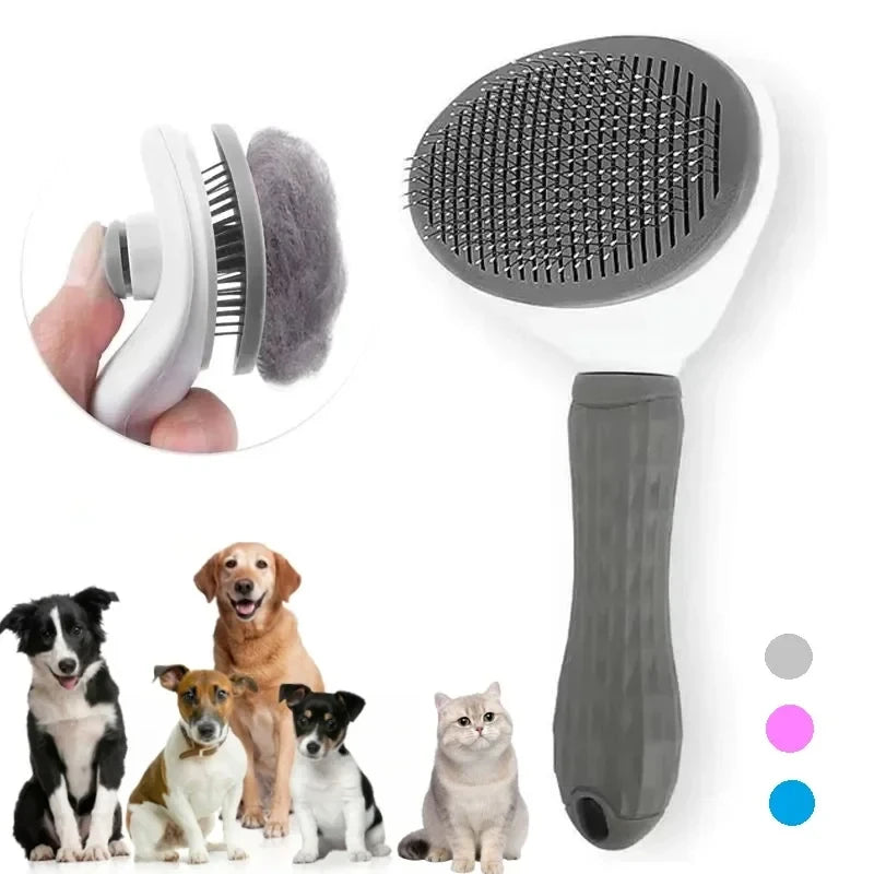 Escova Auto-Limpeza para Cães e Gatos
