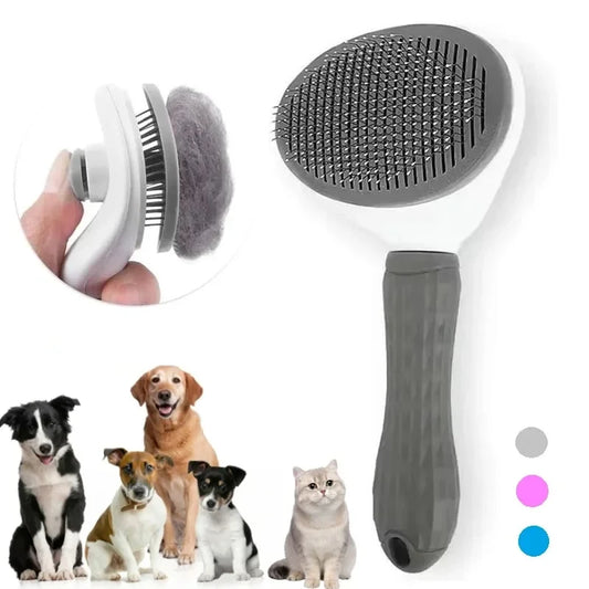 Escova Auto-Limpeza para Cães e Gatos