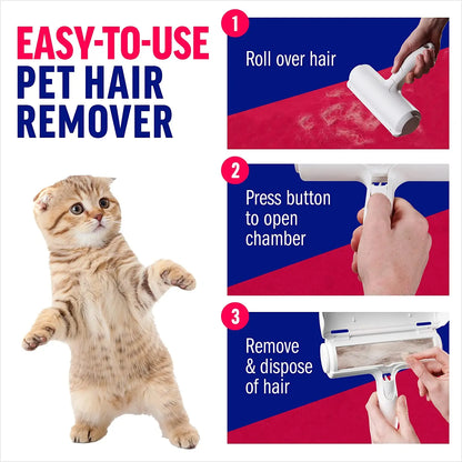 Rolo Removedor de Pelo para Cães e Gatos com Base Autolimpante | Reutilizável para Sofás, Roupa e Tapetes