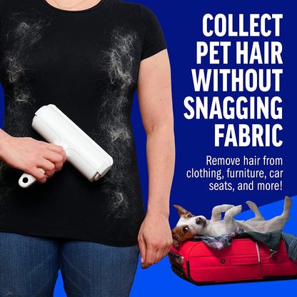 Rolo Removedor de Pelo para Cães e Gatos com Base Autolimpante | Reutilizável para Sofás, Roupa e Tapetes