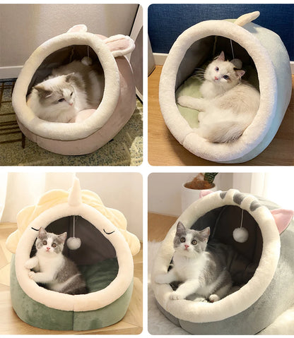 Ninho Conforto™ Cama Caverna para Gatos e Cães Pequenos | Dobrável, Lavável e Ultra Confortável
