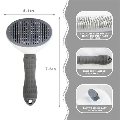Escova Auto-Limpeza para Cães e Gatos