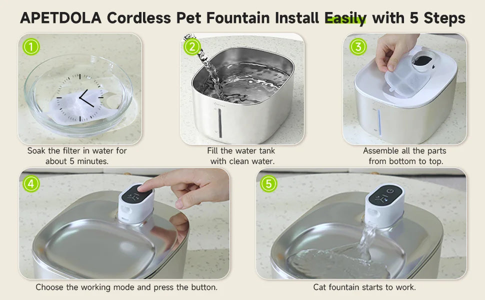 Fonte Automática Inteligente APETDOLA 4L com Sensor Sem Fios para Gatos e Cães