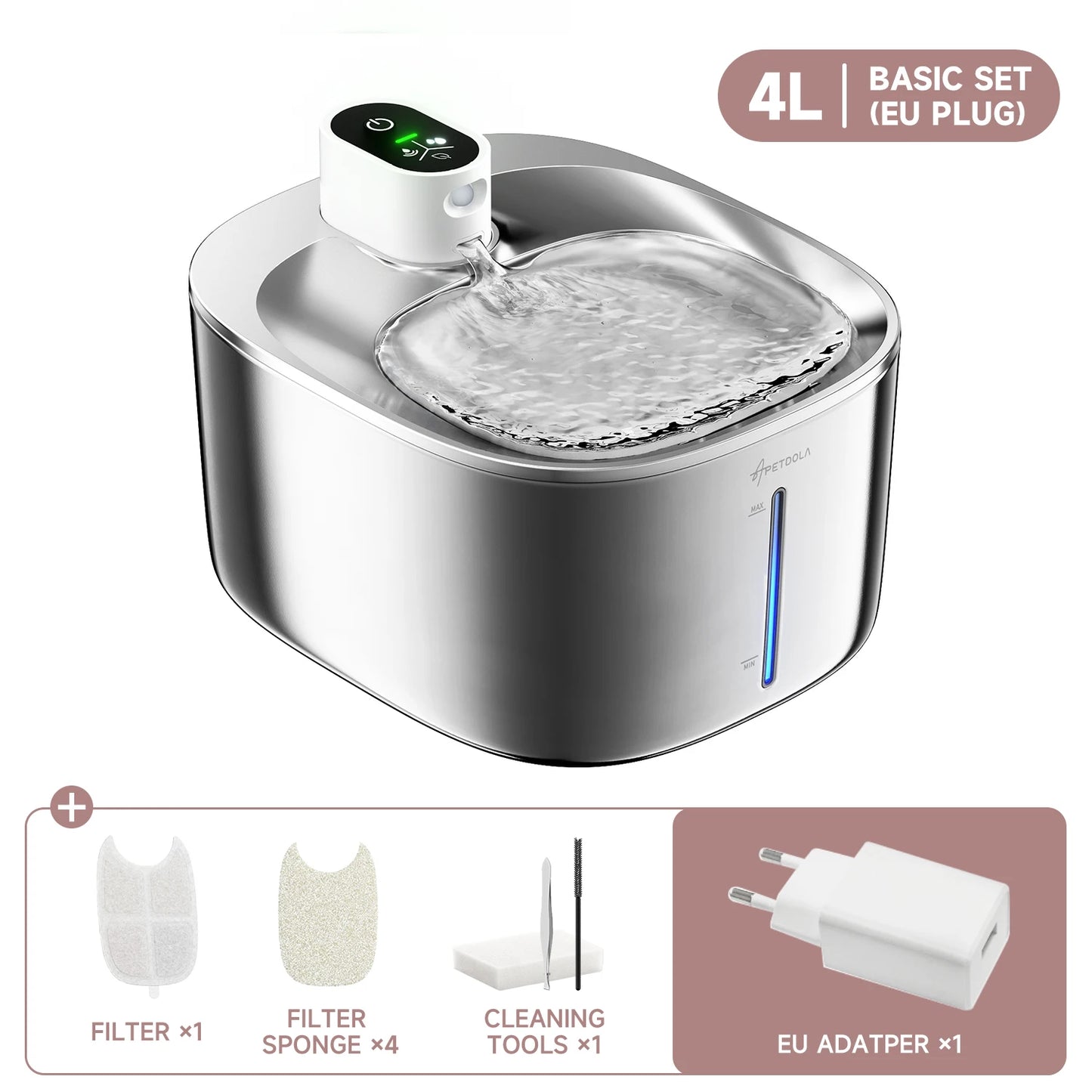 Fonte Automática Inteligente APETDOLA 4L com Sensor Sem Fios para Gatos e Cães