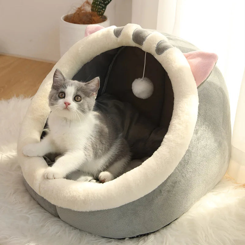Ninho Conforto™ Cama Caverna para Gatos e Cães Pequenos | Dobrável, Lavável e Ultra Confortável