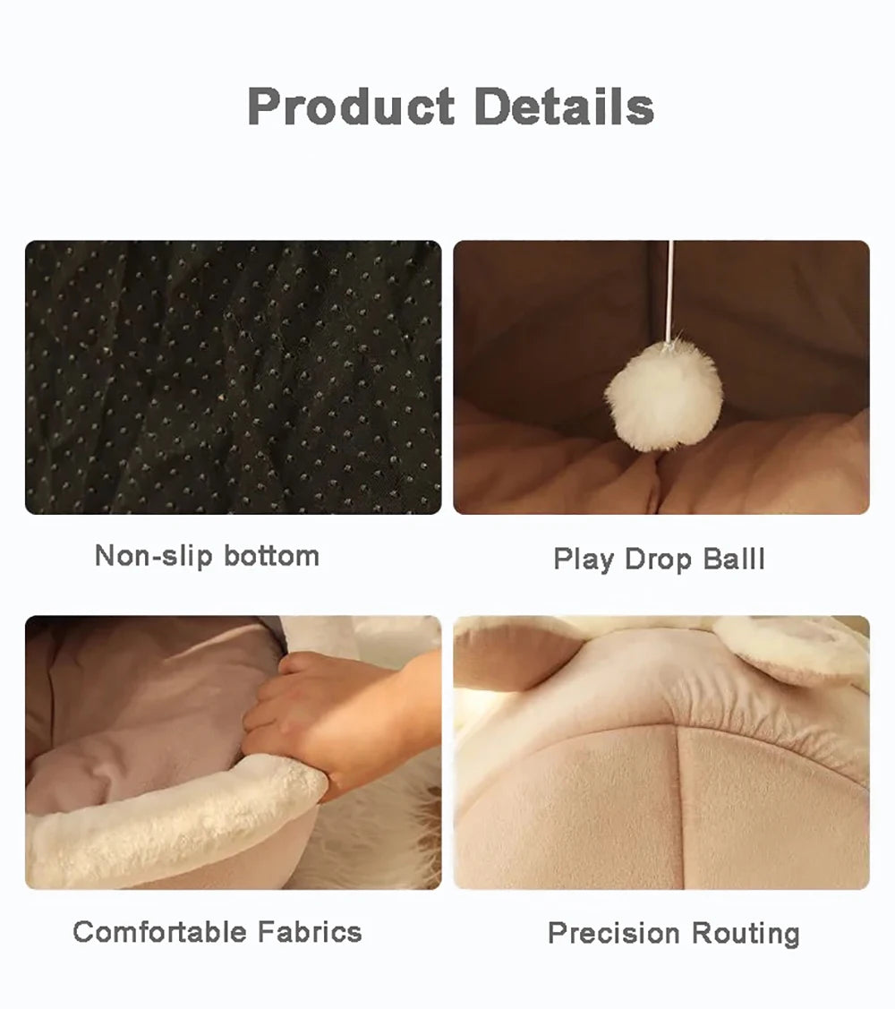Ninho Conforto™ Cama Caverna para Gatos e Cães Pequenos | Dobrável, Lavável e Ultra Confortável