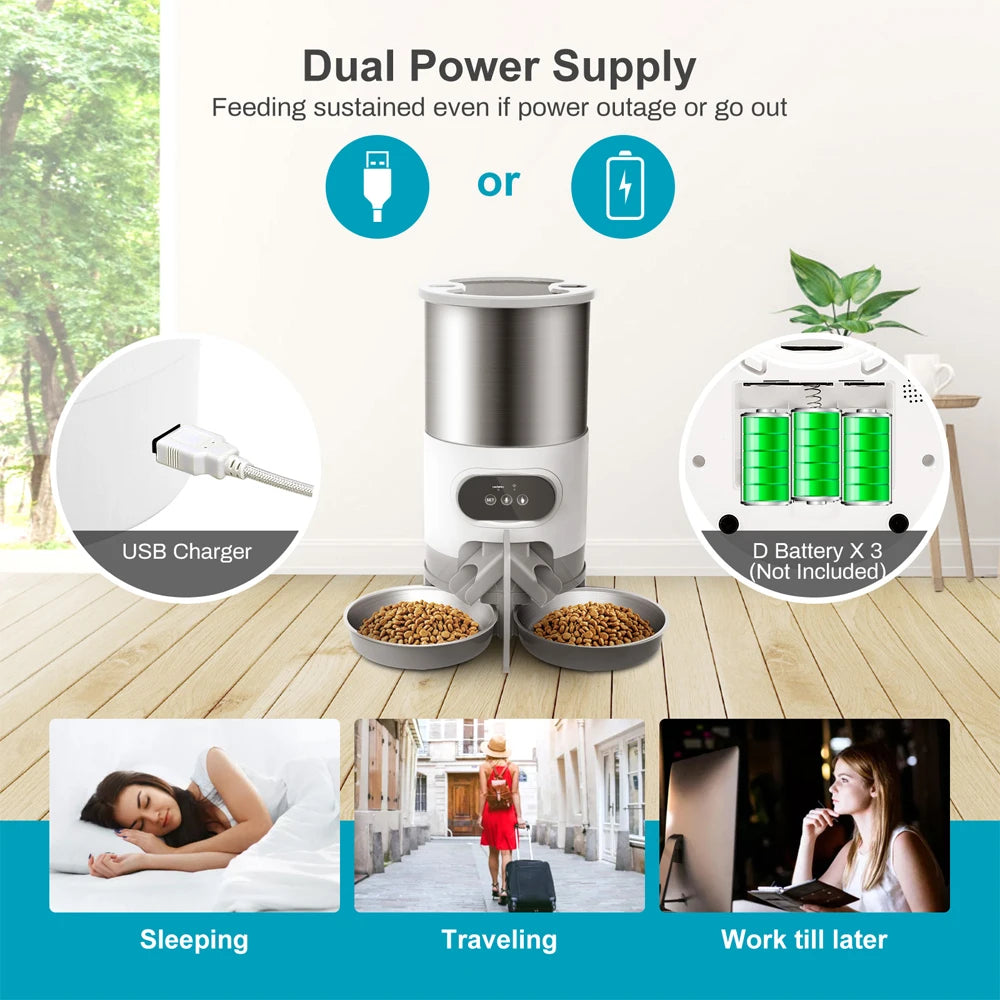 SmartFeed Pro™ Alimentador Automático Inteligente para Cães e Gatos | Controlo por App e Alimentação Programada