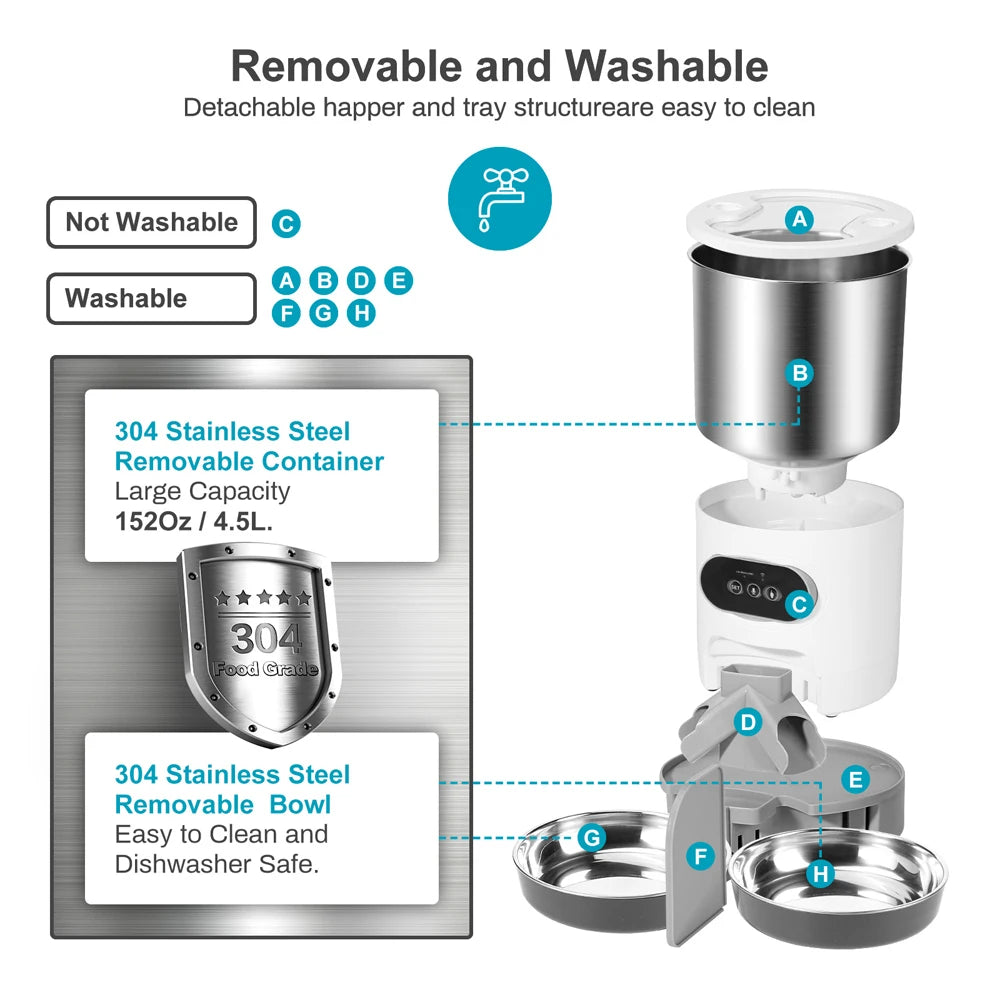 SmartFeed Pro™ Alimentador Automático Inteligente para Cães e Gatos | Controlo por App e Alimentação Programada