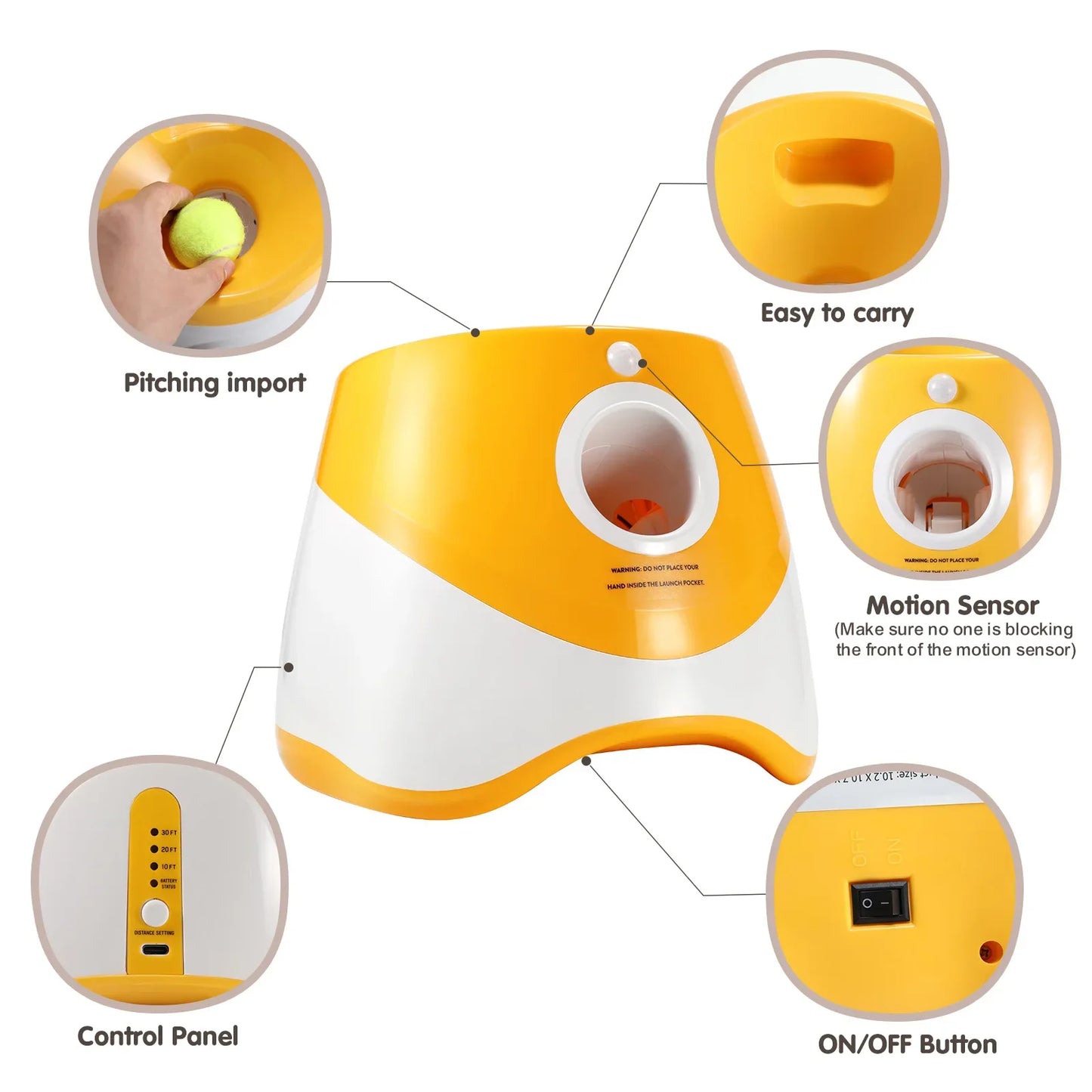 Máquina Automática de Buscar Bola para Cães – Brinquedo Interativo Recarregável