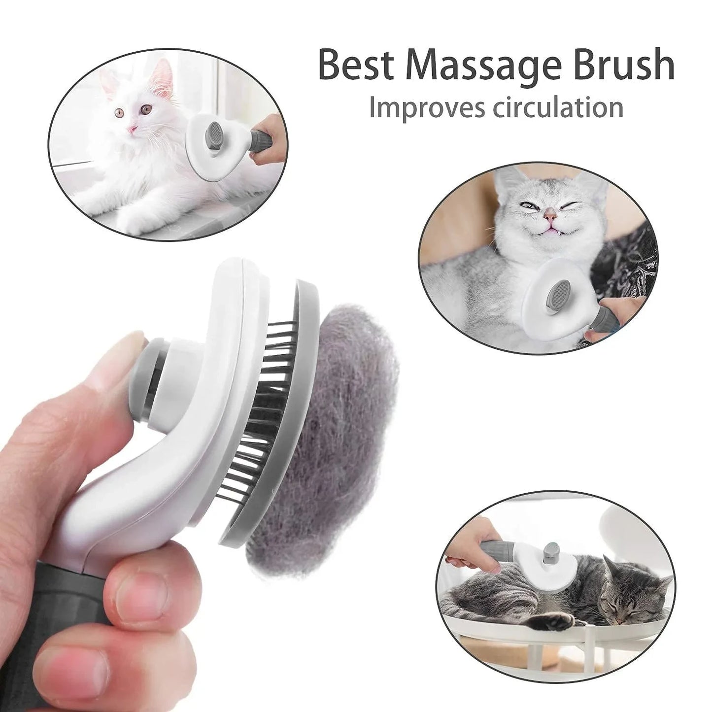 Escova Auto-Limpeza para Cães e Gatos