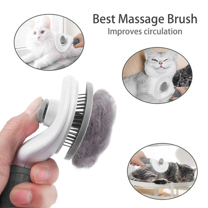 Escova Auto-Limpeza para Cães e Gatos