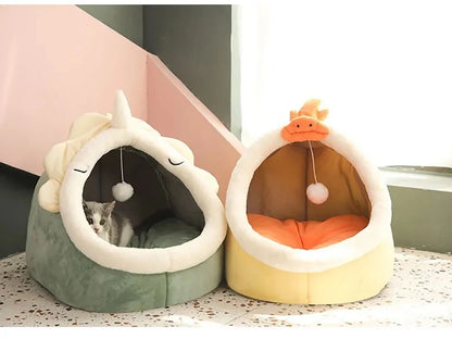 Ninho Conforto™ Cama Caverna para Gatos e Cães Pequenos | Dobrável, Lavável e Ultra Confortável