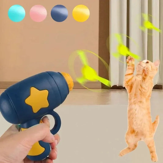 Brinquedo Interativo de Discos Voadores para Gatos – Pistola Lançadora de Treino e Diversão para Gatinhos