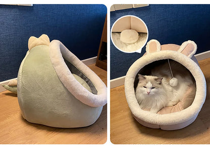 Ninho Conforto™ Cama Caverna para Gatos e Cães Pequenos | Dobrável, Lavável e Ultra Confortável
