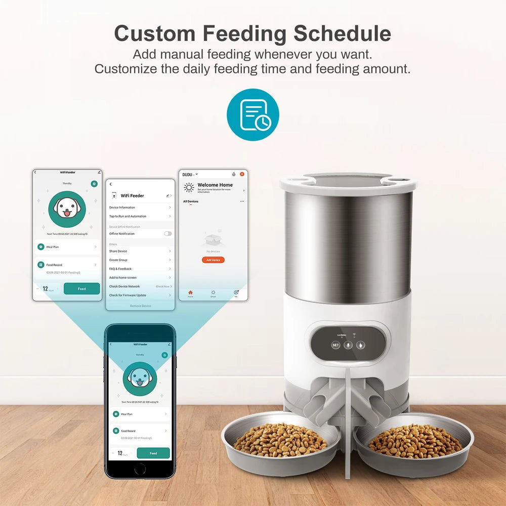 SmartFeed Pro™ Alimentador Automático Inteligente para Cães e Gatos | Controlo por App e Alimentação Programada