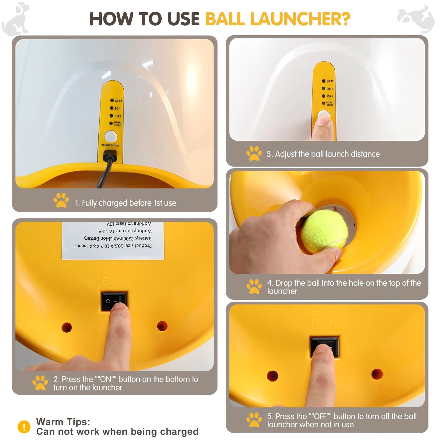 Máquina Automática de Buscar Bola para Cães – Brinquedo Interativo Recarregável