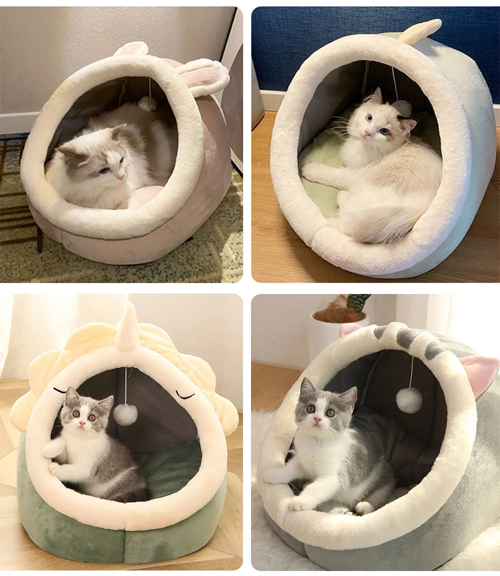 Ninho Conforto™ Cama Caverna para Gatos e Cães Pequenos | Dobrável, Lavável e Ultra Confortável